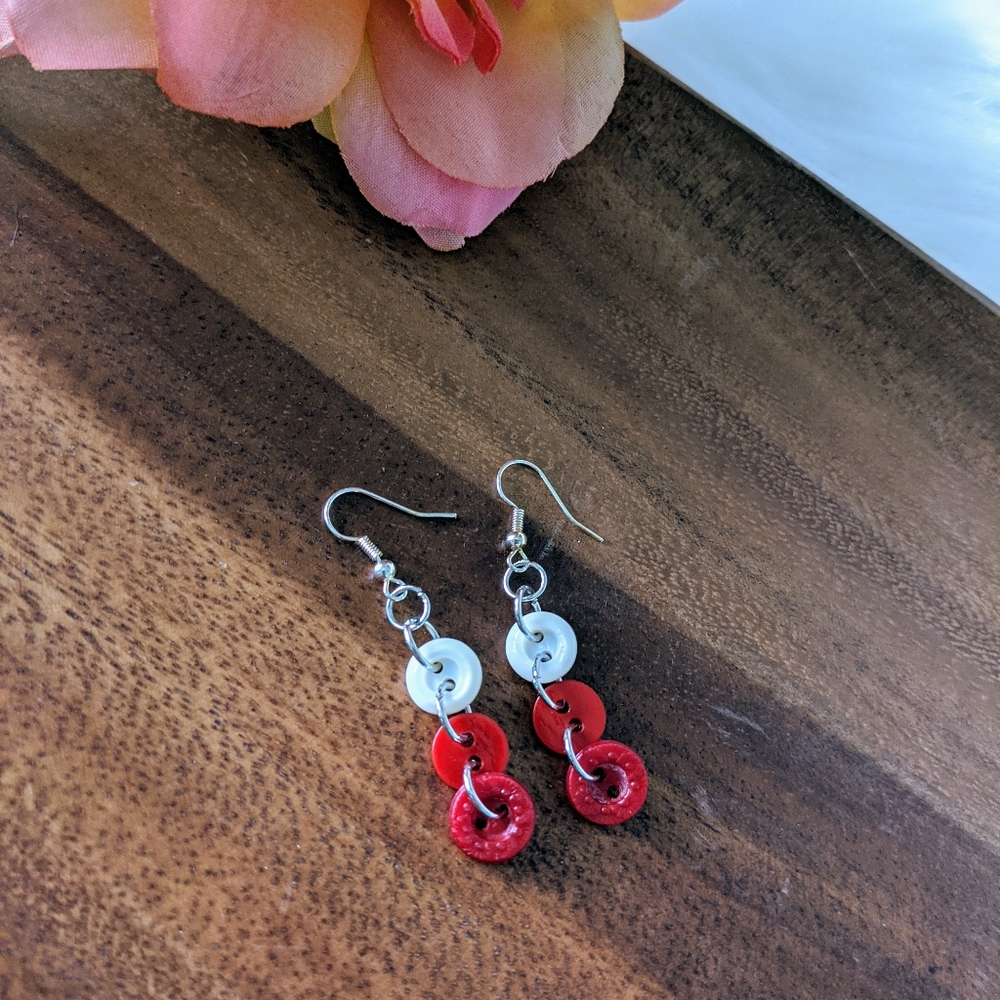 Earrings with Vintage Buttons